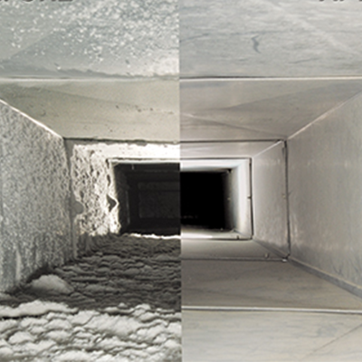Before and After Air Duct Cleaning by Sears